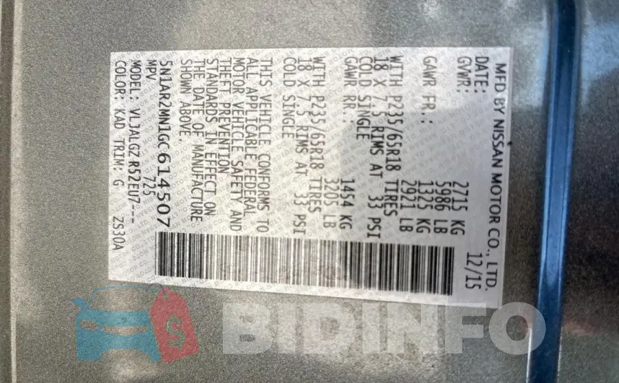 5N1AR2MN1GC614507 Photo# 10