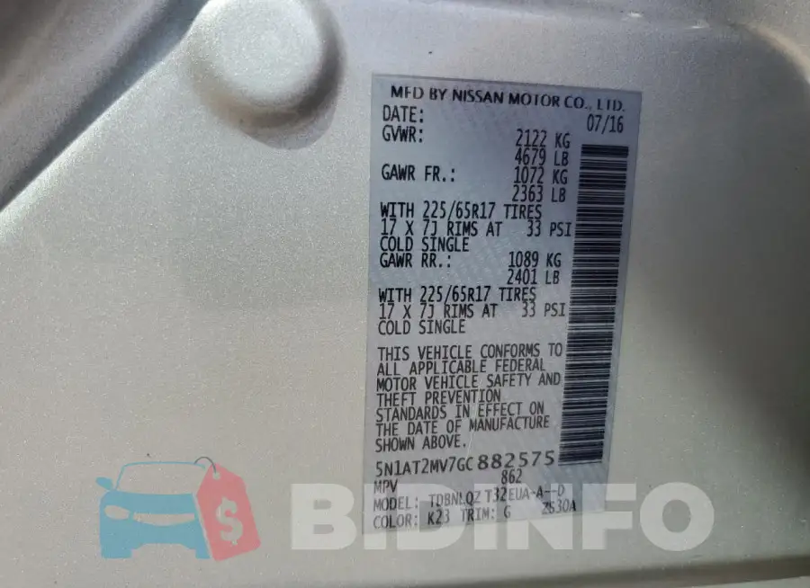 5N1AT2MV7GC882575 Photo# 13