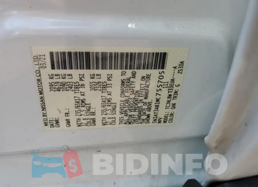 5N1AT3AB1MC755705 Photo# 13