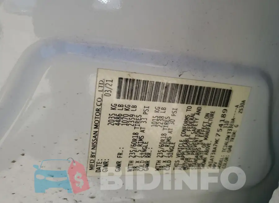 5N1AT3BA7MC754189 Photo# 13