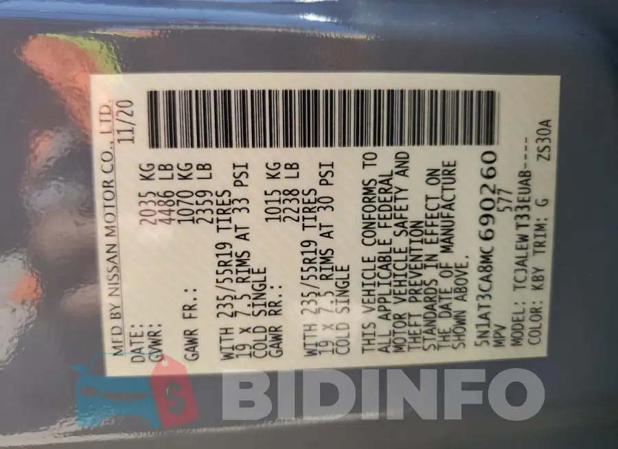 5N1AT3CA8MC690260 Photo# 13