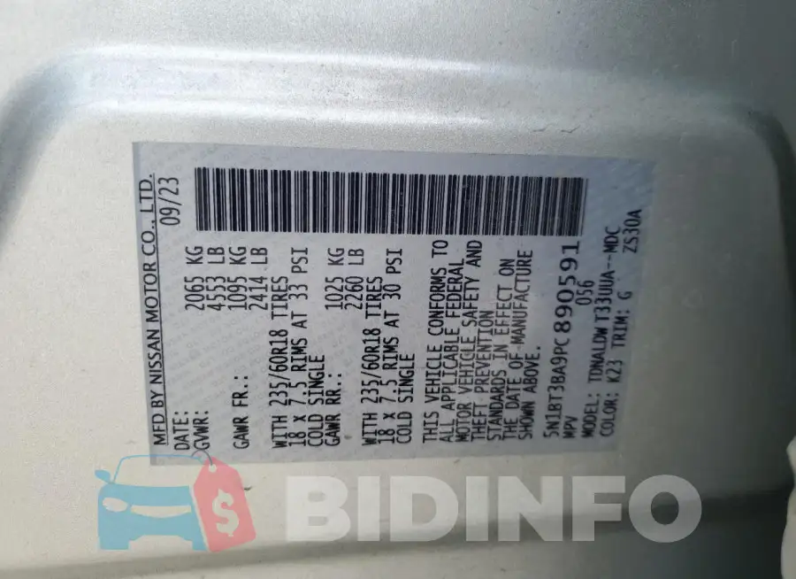5N1BT3BA9PC890591 Photo# 14