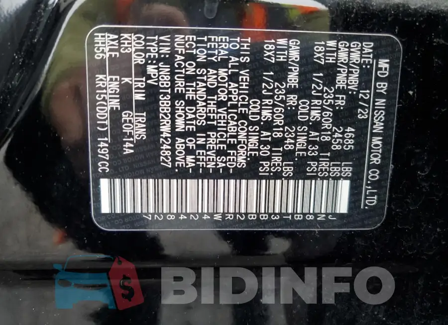 JN8BT3BB2RW424827 Photo# 14