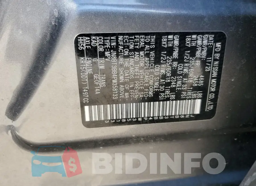 JN8BT3BB4PW358133 Photo# 13