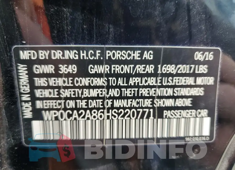 WP0CA2A86HS220771 Photo# 12
