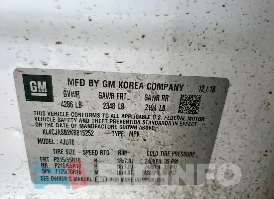 KL4CJASB2KB815252 Photo# 14