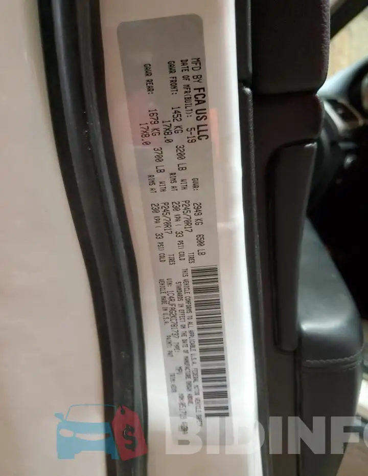 1C4RJFAG2KC781737 Photo# 13