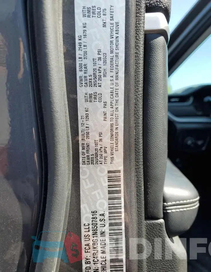 1C4RJKBG1N8507816 Photo# 14