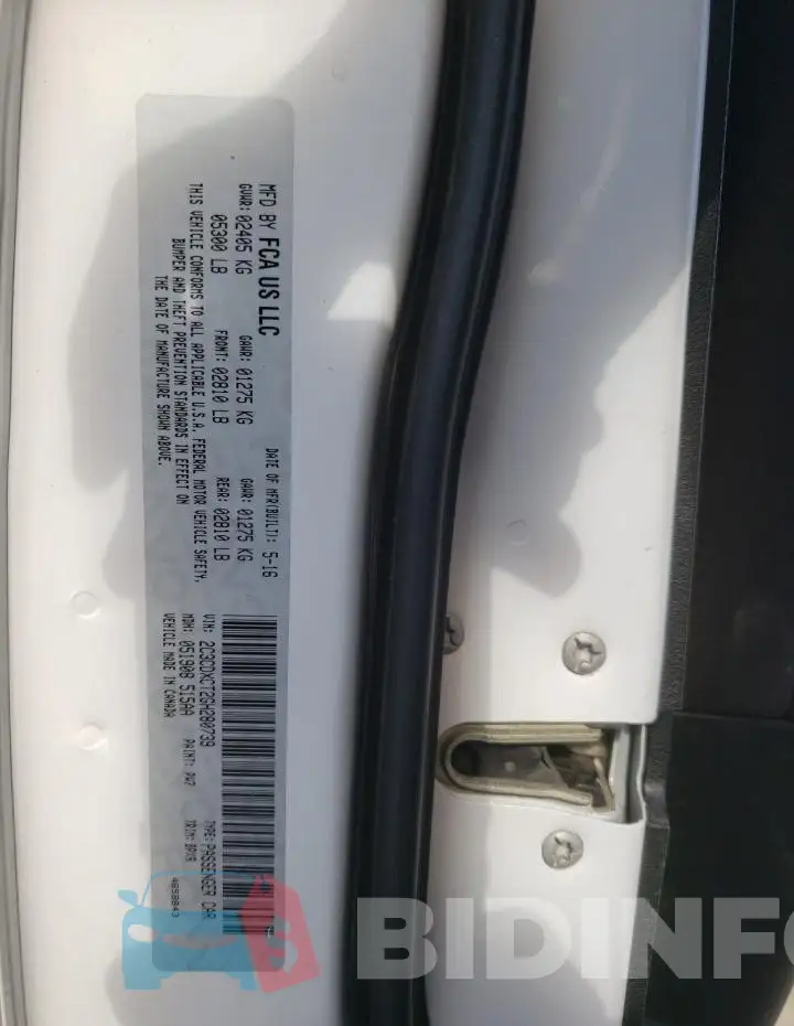 2C3CDXCT2GH280739 Photo# 12