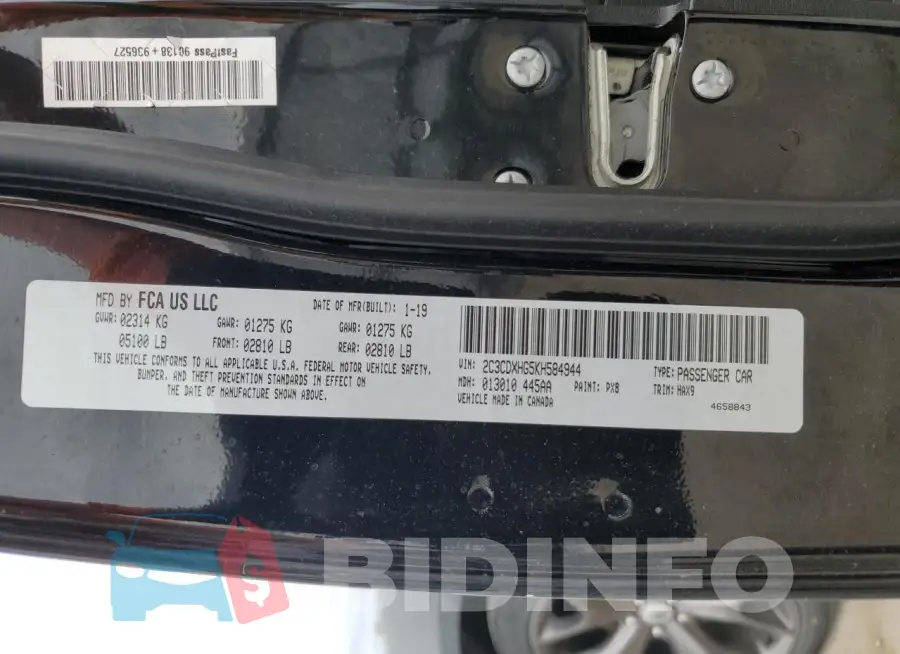 2C3CDXHG5KH584944 Photo# 13