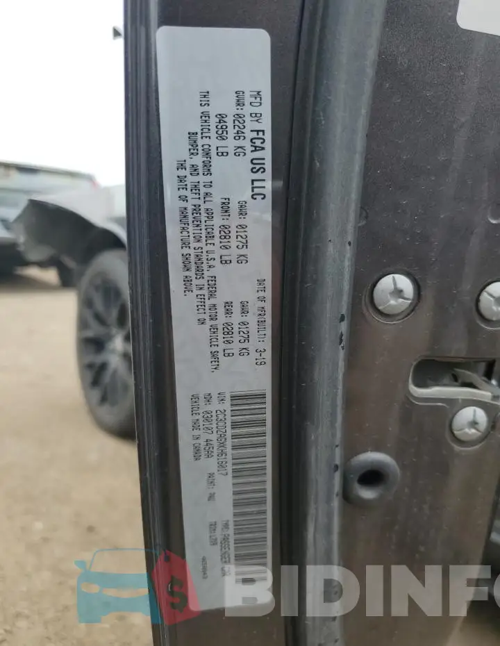 2C3CDZAGXKH616017 Photo# 12