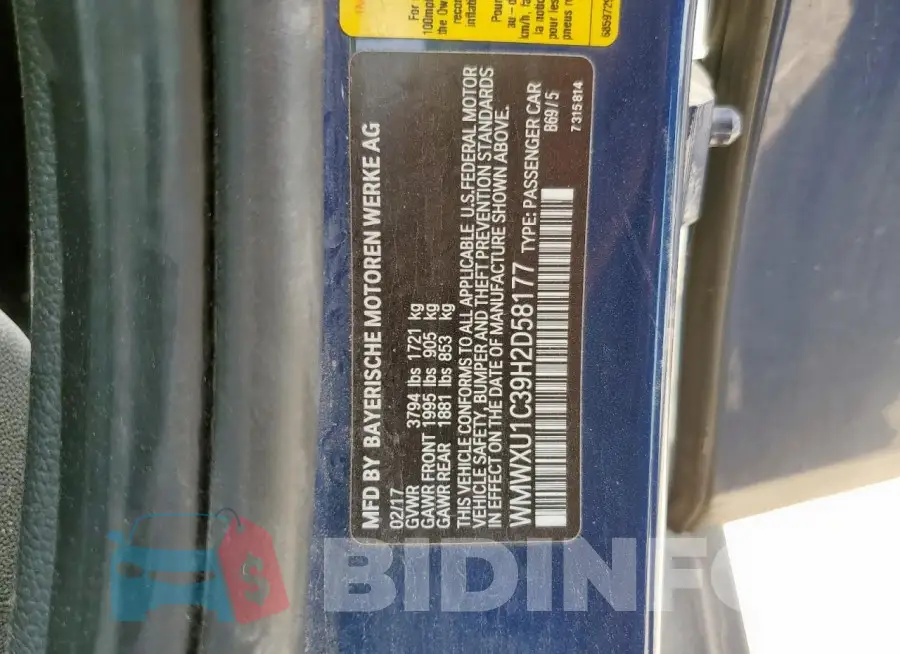 WMWXU1C39H2D58177 Photo# 12
