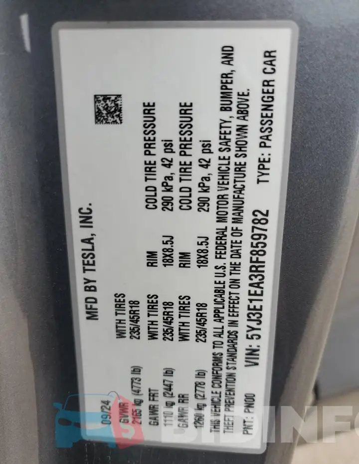 5YJ3E1EA3RF859782 Photo# 12