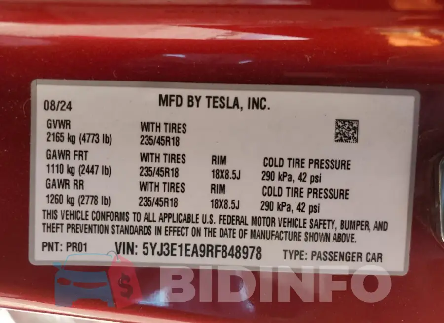5YJ3E1EA9RF848978 Photo# 12