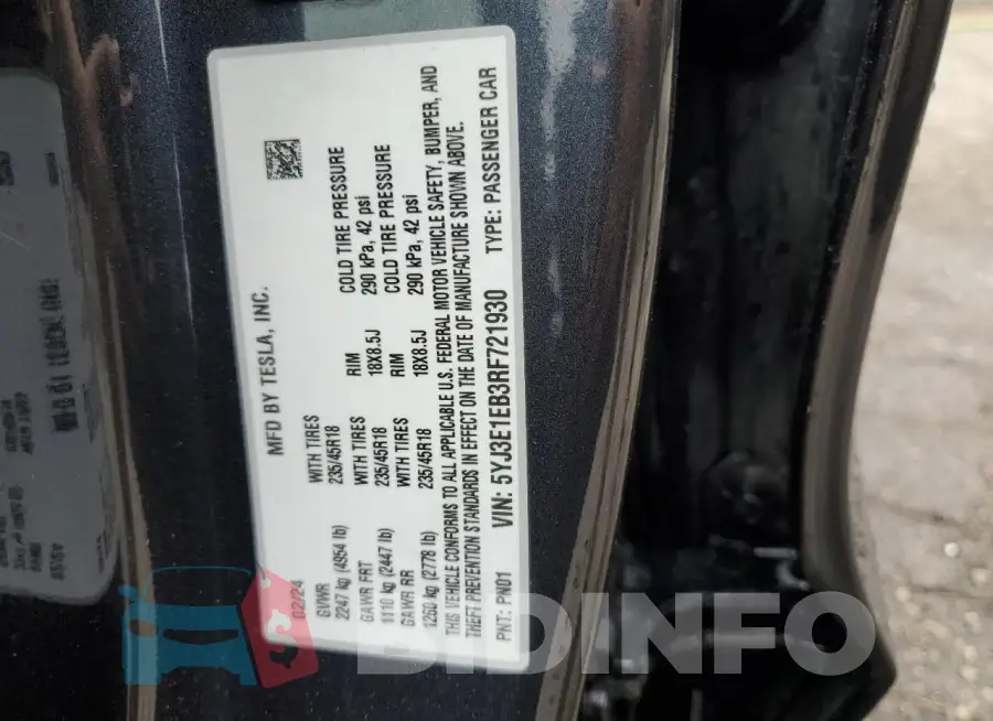 5YJ3E1EB3RF721930 Photo# 13