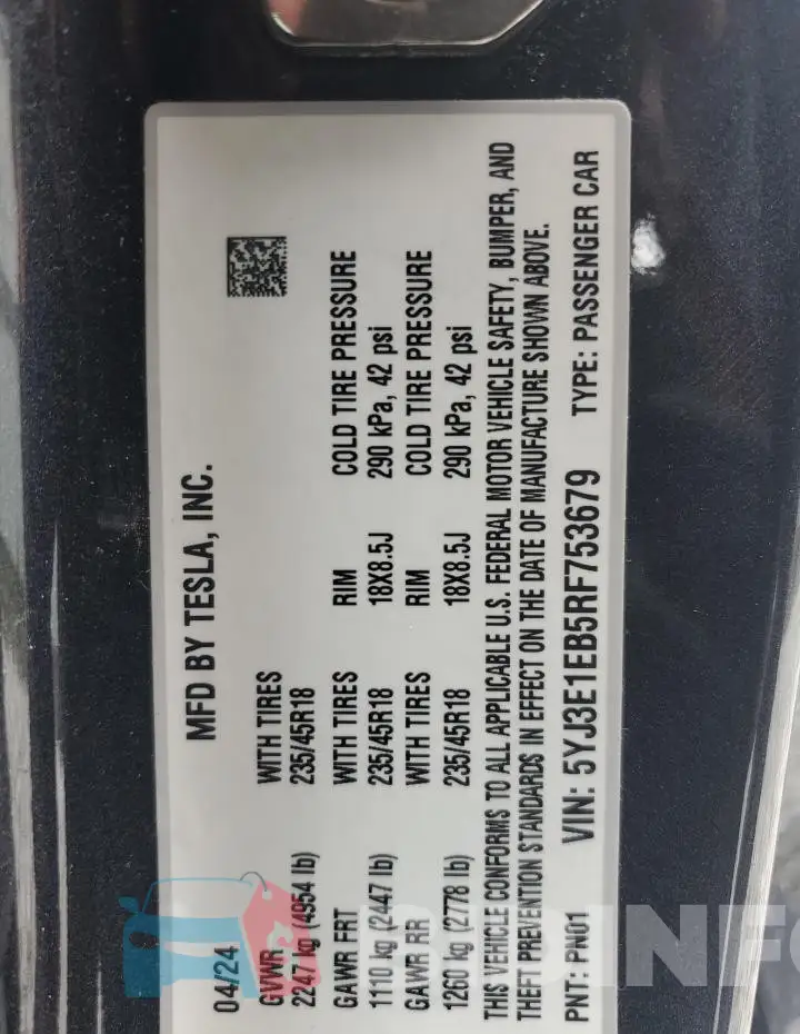 5YJ3E1EB5RF753679 Photo# 13