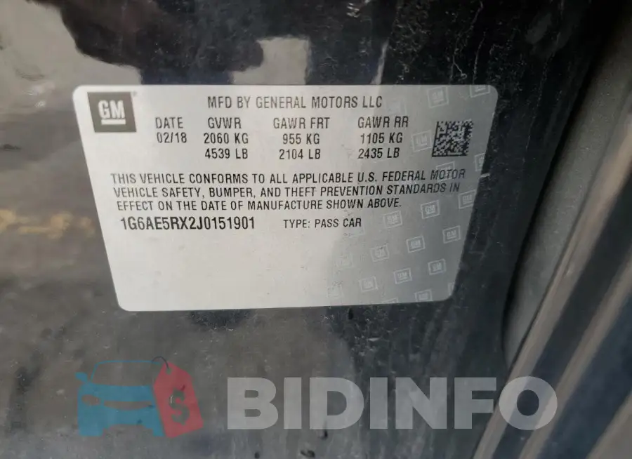 1G6AE5RX2J0151901 Photo# 13