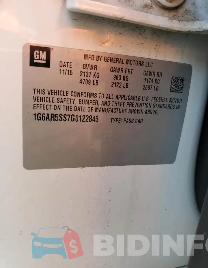 1G6AR5SS7G0122843 Photo# 12