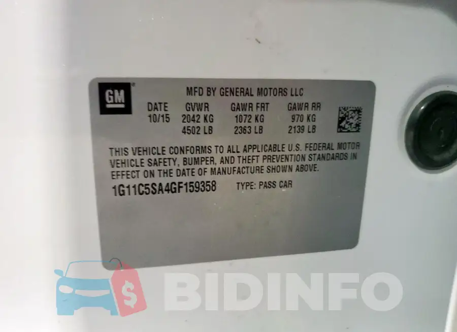 1G11C5SA4GF159358 Photo# 12
