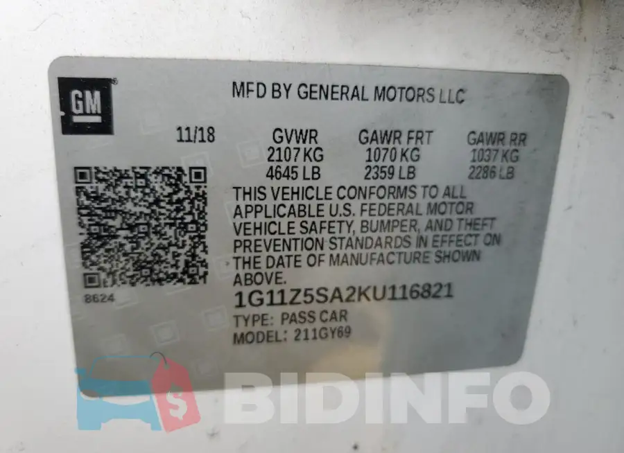 1G11Z5SA2KU116821 Photo# 12