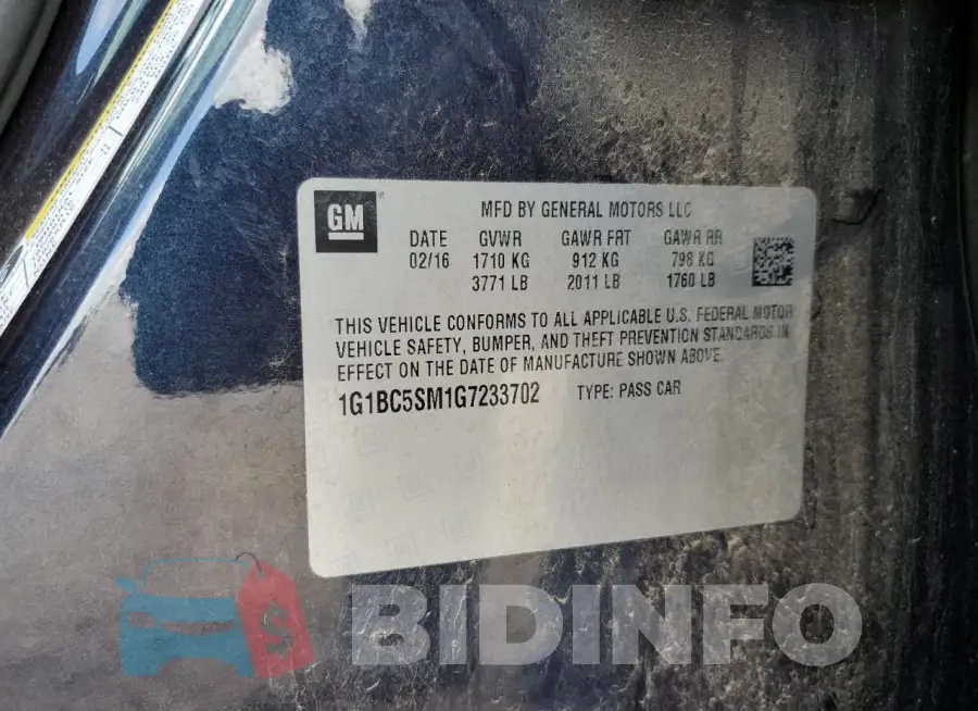 1G1BC5SM1G7233702 Photo# 12