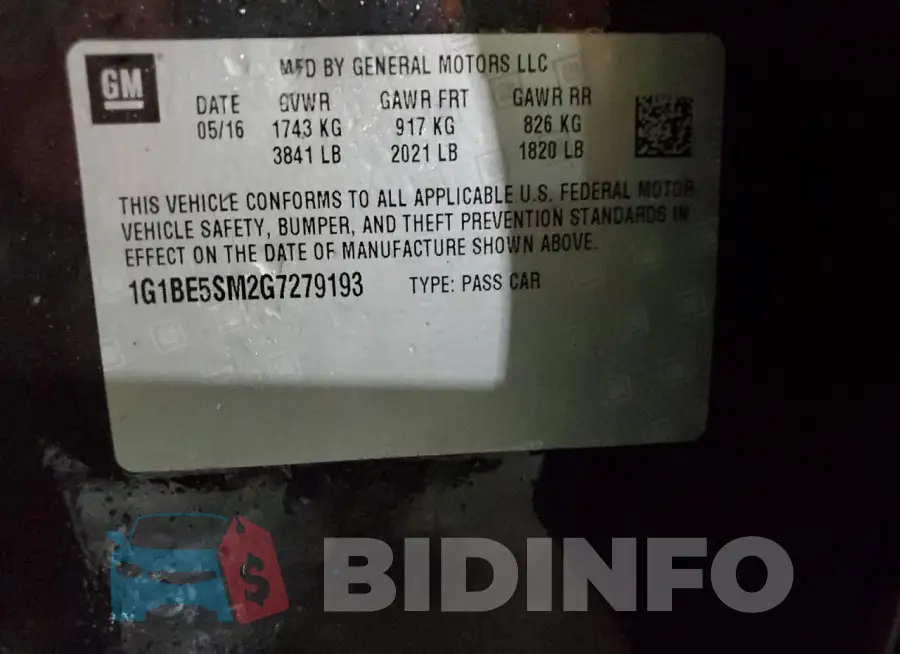 1G1BE5SM2G7279193 Photo# 12