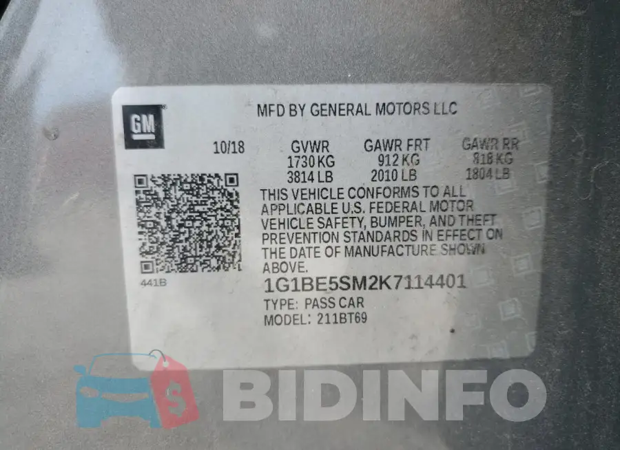 1G1BE5SM2K7114401 Photo# 13