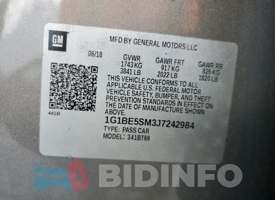 1G1BE5SM3J7242984 Photo# 12