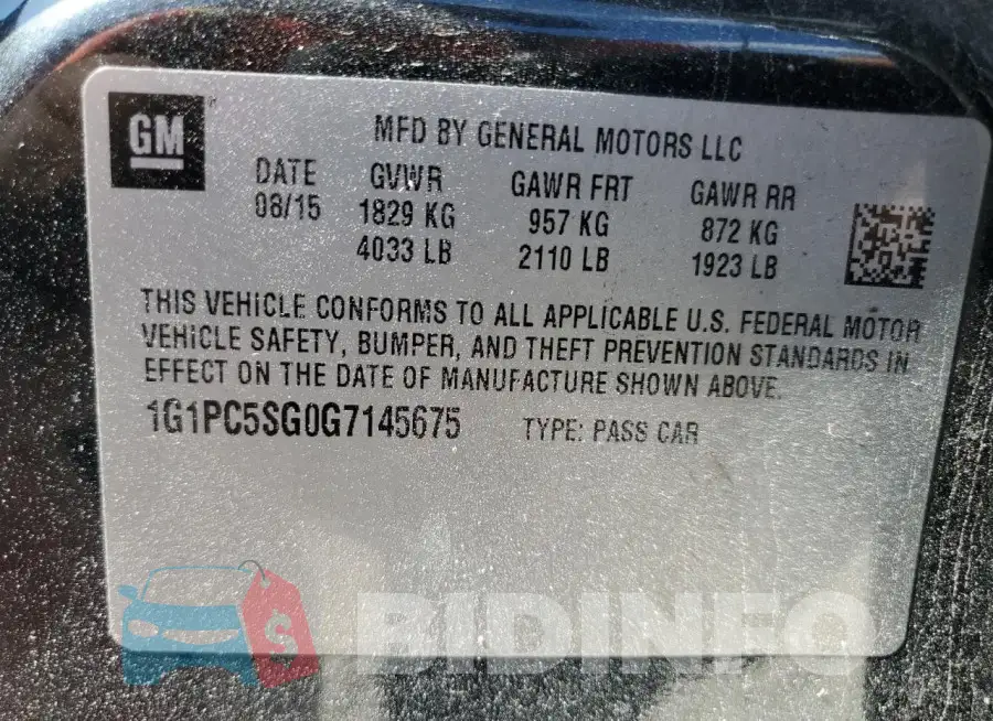 1G1PC5SG0G7145675 Photo# 13