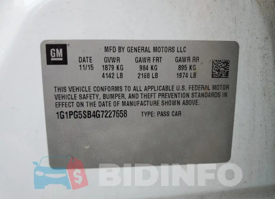 1G1PG5SB4G7227658 Photo# 12