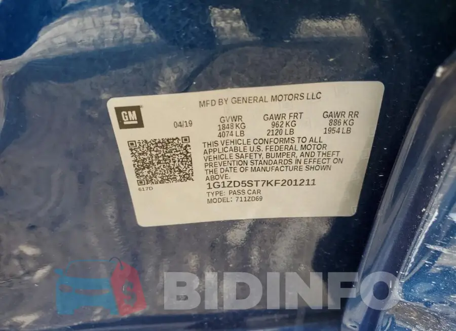 1G1ZD5ST7KF201211 Photo# 12