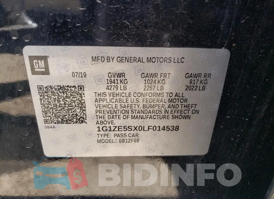 1G1ZE5SX0LF014538 Photo# 12