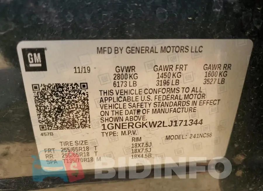 1GNERGKW2LJ171344 Photo# 14