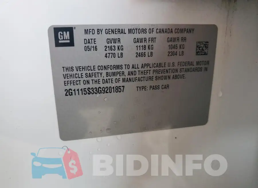 2G1115S33G9201857 Photo# 12