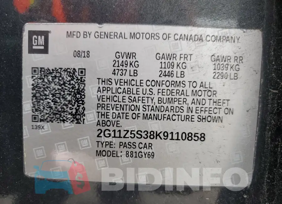 2G11Z5S38K9110858 Photo# 13