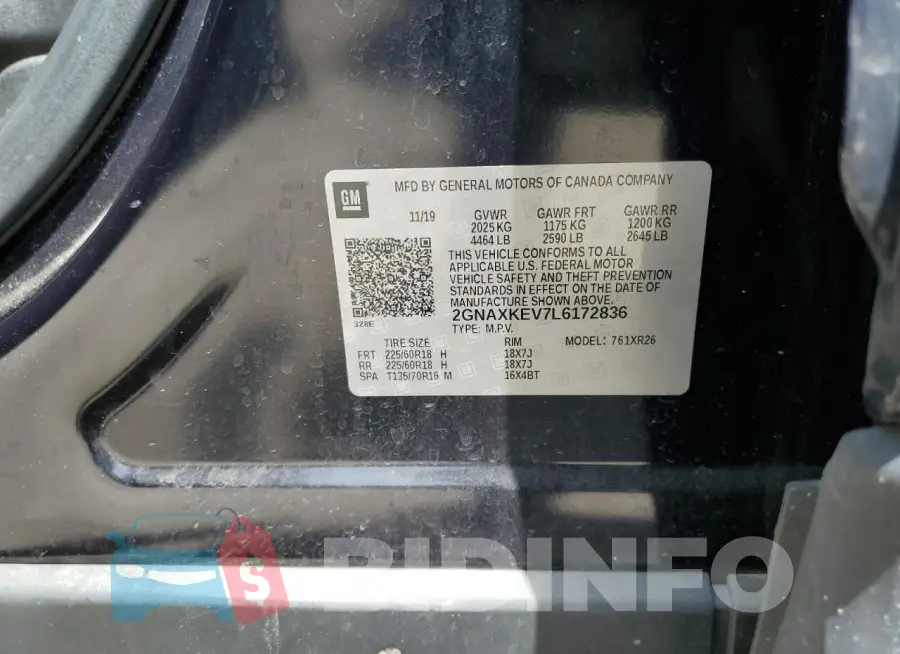 2GNAXKEV7L6172836 Photo# 13
