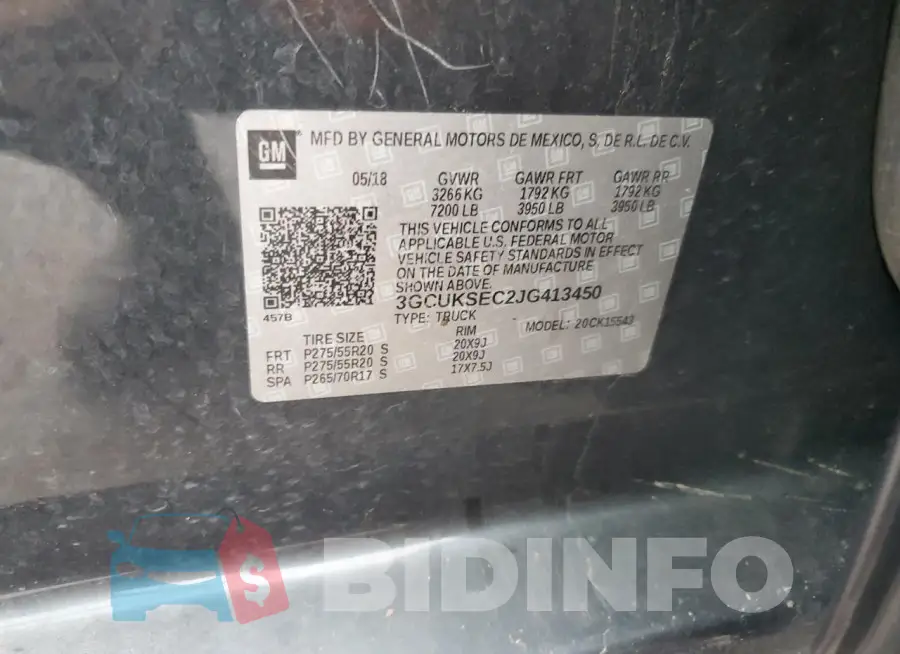 3GCUKSEC2JG413450 Photo# 13