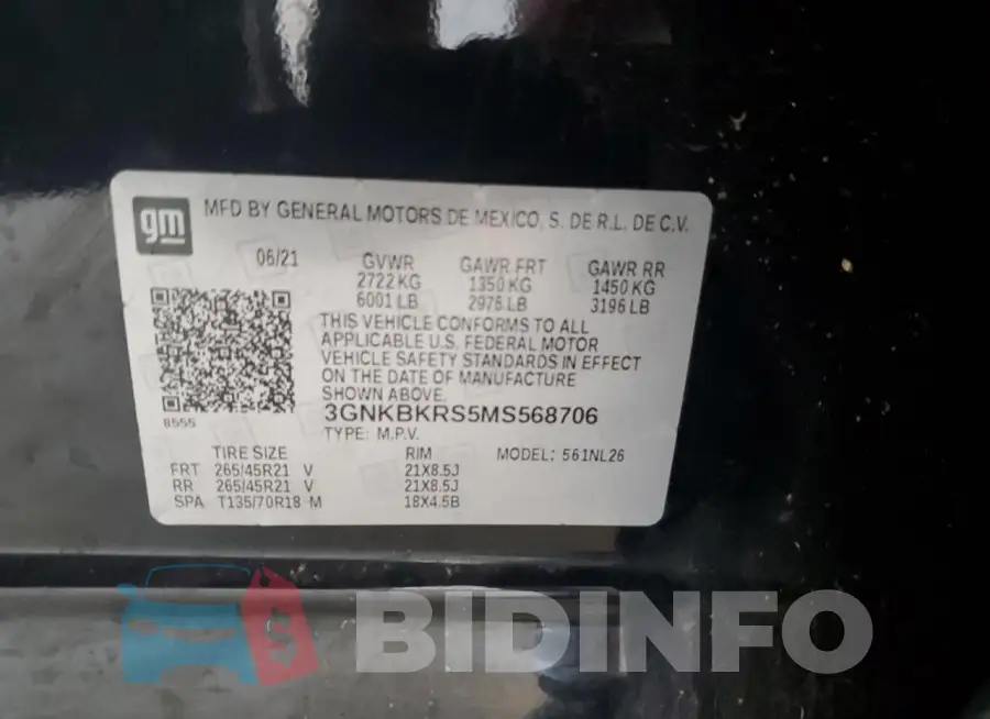 3GNKBKRS5MS568706 Photo# 12