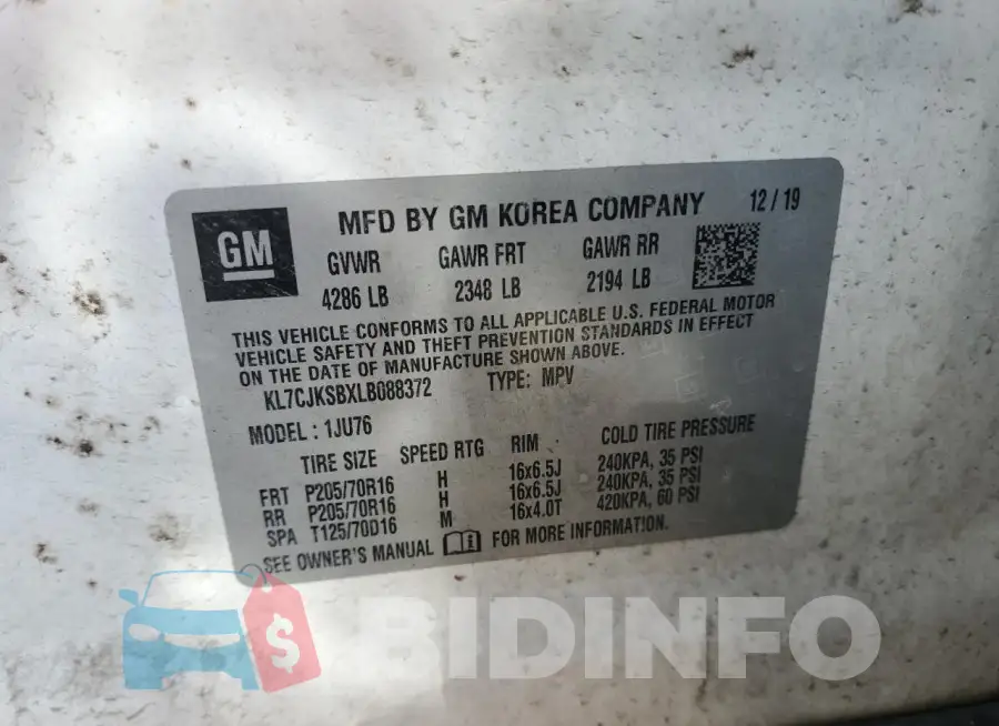 KL7CJKSBXLB088372 Photo# 13