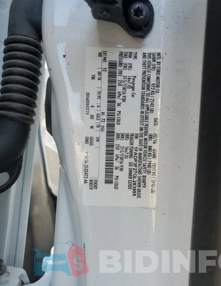 1FADP3F27GL283955 Photo# 13