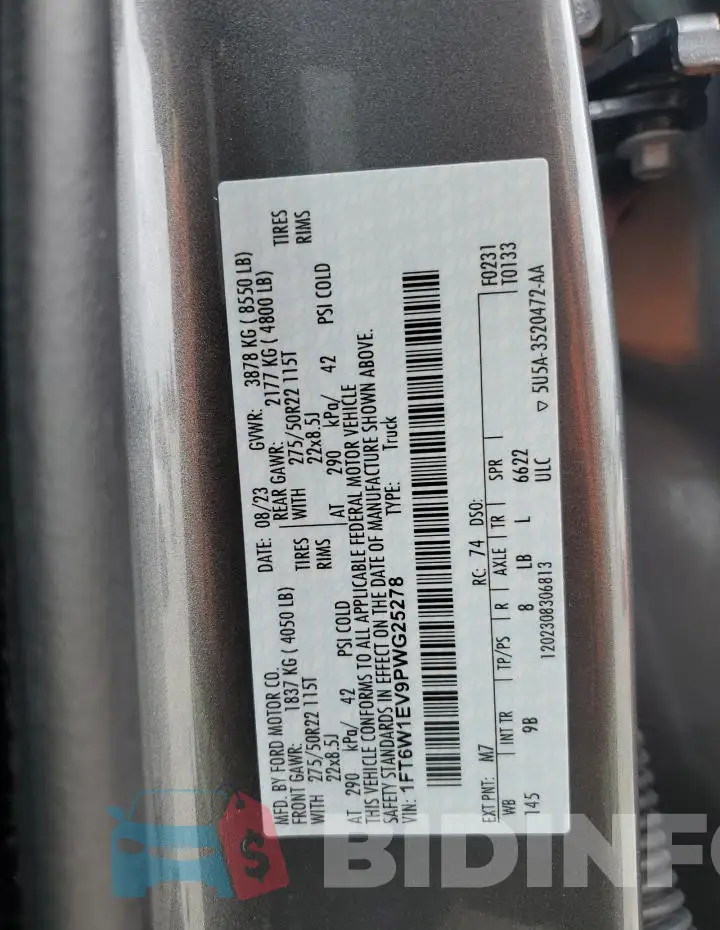 1FT6W1EV9PWG25278 Photo# 13