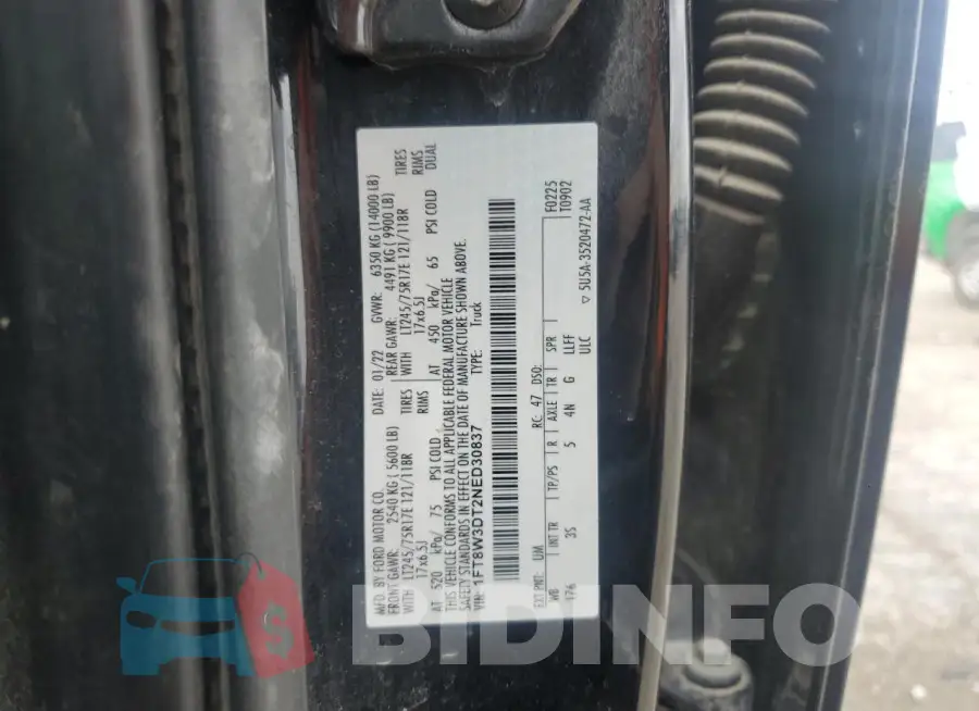 1FT8W3DT2NED30837 Photo# 12