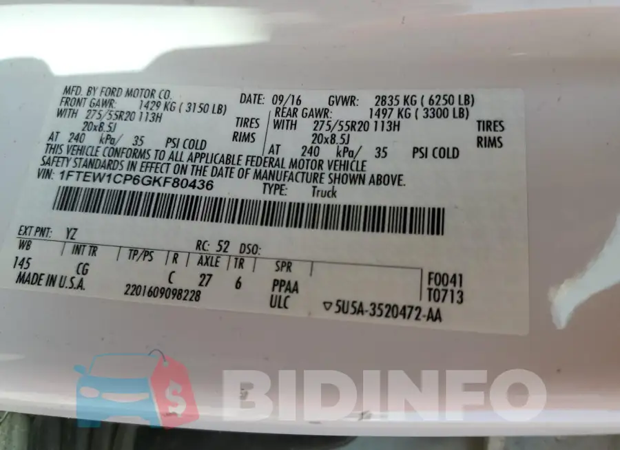 1FTEW1CP6GKF80436 Photo# 12