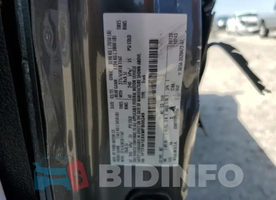 1FTFW1E8XMFB00249 Photo# 12