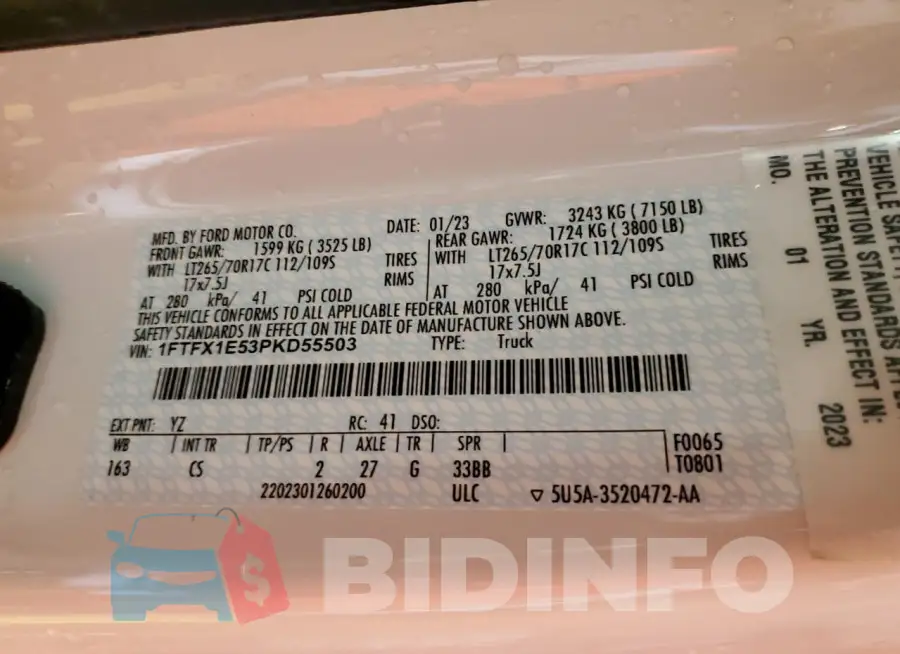 1FTFX1E53PKD55503 Photo# 13