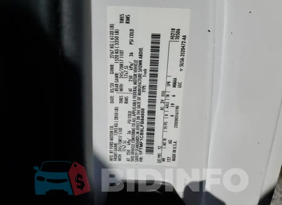 1FTMF1CB9LFB84908 Photo# 12