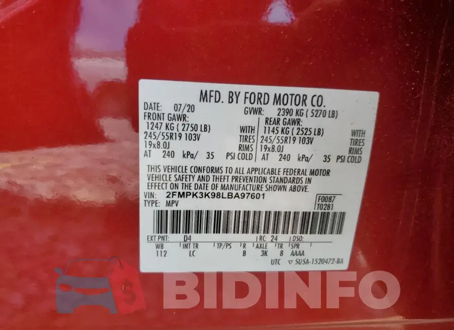 2FMPK3K98LBA97601 Photo# 14