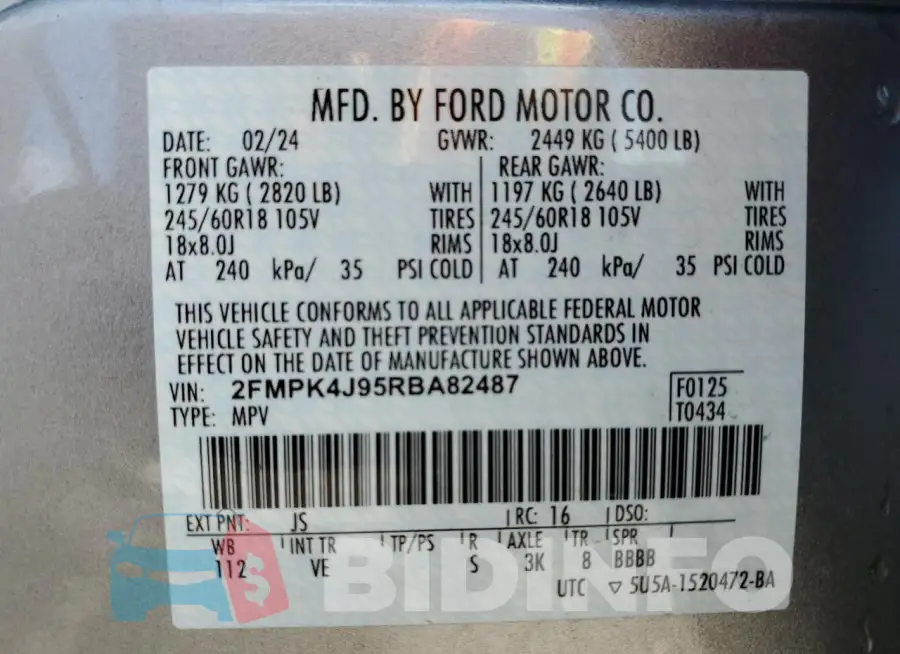 2FMPK4J95RBA82487 Photo# 13