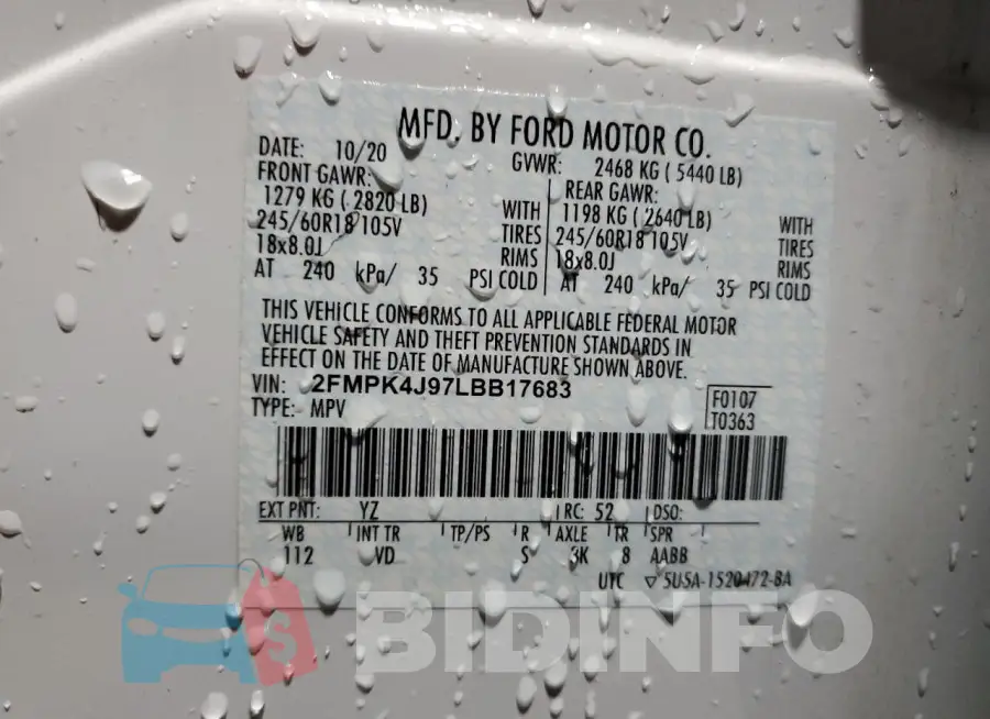 2FMPK4J97LBB17683 Photo# 12