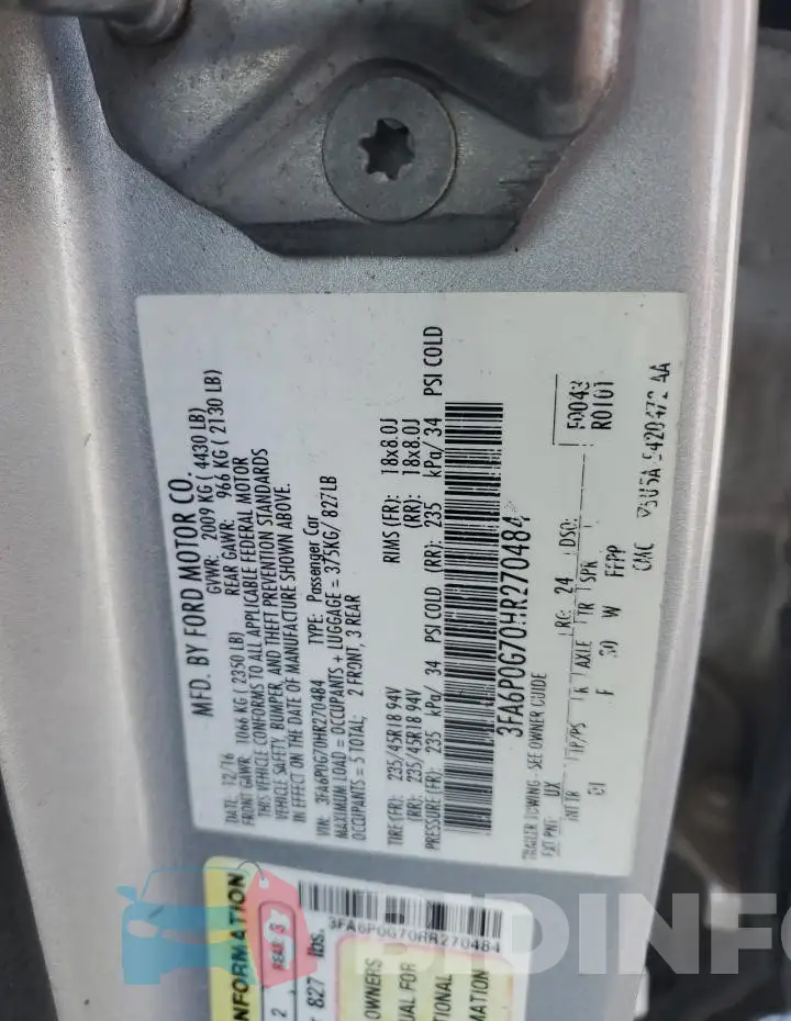 3FA6P0G70HR270484 Photo# 12